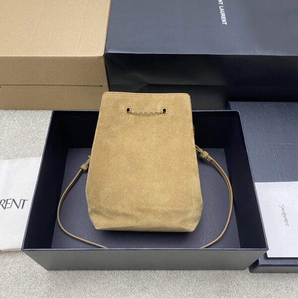 sy_no_B44919A7F5F99A2FCF3DF5233076C764_1 YSL Cassandre Chain Bucket Bag – Suede Gold