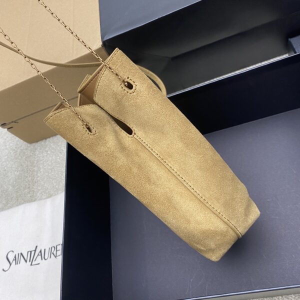 sy_no_B44919A7F5F99A2FCF3DF5233076C764_2 YSL Cassandre Chain Bucket Bag – Suede Gold