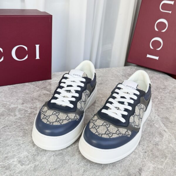 sy_no_B45C91B8A0051C0721835C4A5732F6A7_1 Gucci MAC8 GG Canvas & Navy Leather Sneaker