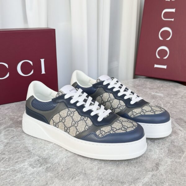 sy_no_B45C91B8A0051C0721835C4A5732F6A7_2 Gucci MAC8 GG Canvas & Navy Leather Sneaker
