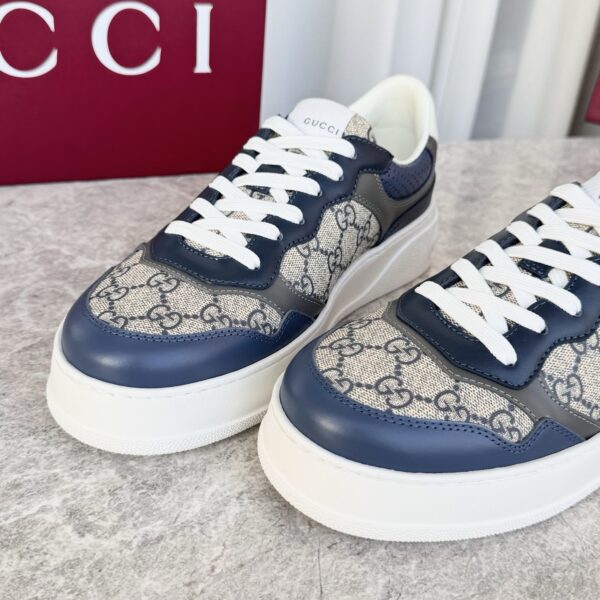 sy_no_B45C91B8A0051C0721835C4A5732F6A7_5 Gucci MAC8 GG Canvas & Navy Leather Sneaker