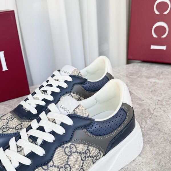 sy_no_B45C91B8A0051C0721835C4A5732F6A7_6 Gucci MAC8 GG Canvas & Navy Leather Sneaker