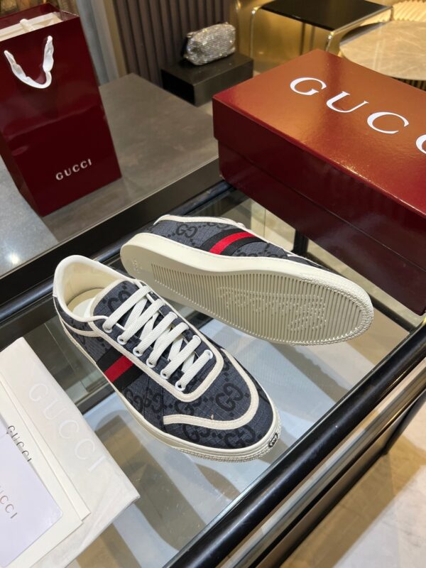 sy_no_B4686B6941E4C64F99AD205C62FCA79E_4 Gucci B Sneaker Navy GG Canvas & Web Stripe