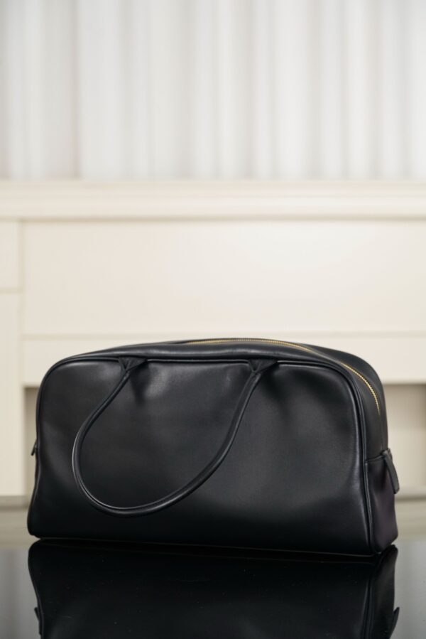 CHANEL Women's Large Bowling Bag (26S) – Black Calfskin with Gold Logo (Spring/Summer 2026 New Arrival)