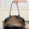 CHANEL Women's Large Bowling Bag (26S) – Black Calfskin with Gold Logo (Spring/Summer 2026 New Arrival)