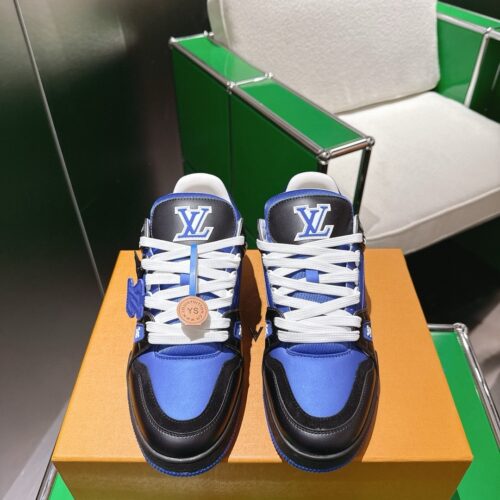 sy_no_B4ABF4CFD2A000CE4F8C968AC5A8D764_0 Louis Vuitton LV Trainer Maxi / LV Skate Black, Royal Blue & White Retro Sneakers