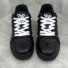 sy_no_B4B8D58D3CC5646E1CD4CF055B73D182_3 Louis Vuitton LV Trainer Black & White Grained Leather Retro Sneakers