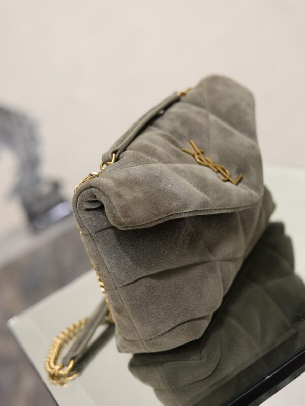 sy_no_B4BFDF9672A40D06EC6382C0B88C0DC0_3 YSL Loulou Mini Double-Chain Bag – Gray Suede