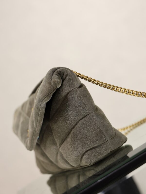 sy_no_B4BFDF9672A40D06EC6382C0B88C0DC0_4 YSL Loulou Mini Double-Chain Bag – Gray Suede