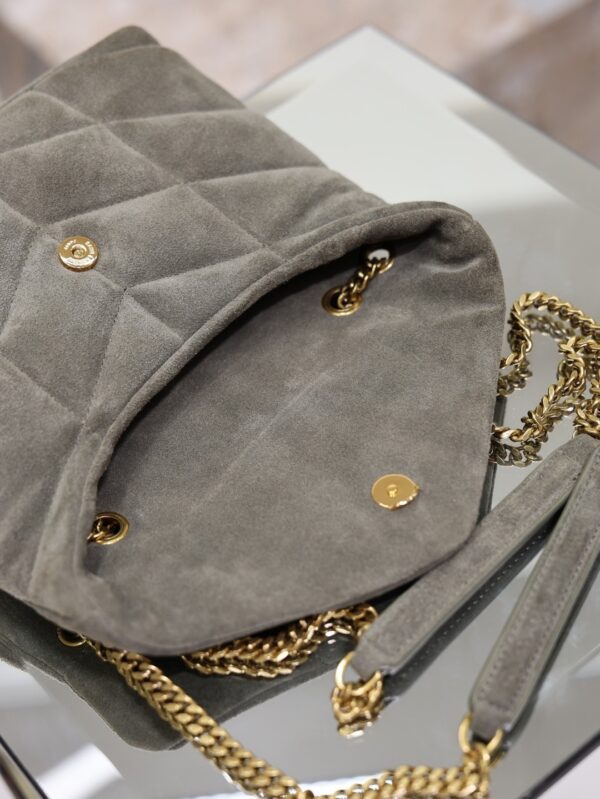 sy_no_B4BFDF9672A40D06EC6382C0B88C0DC0_6 YSL Loulou Mini Double-Chain Bag – Gray Suede