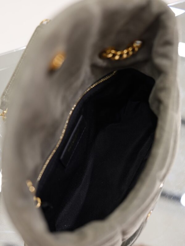 sy_no_B4BFDF9672A40D06EC6382C0B88C0DC0_7 YSL Loulou Mini Double-Chain Bag – Gray Suede