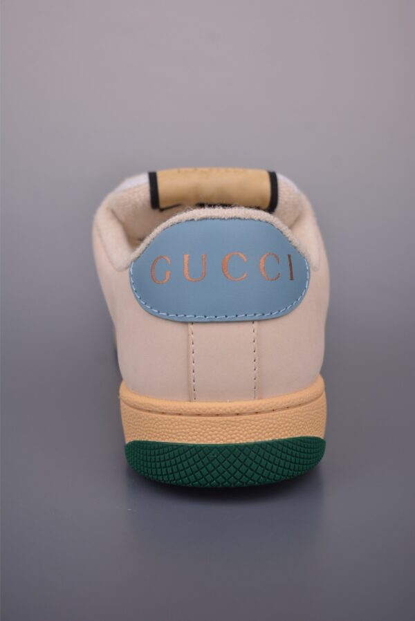 sy_no_B56EA75B25920C97684123EAD525ACA8_3 Gucci Screener GG Canvas & Beige Leather Sneaker with Blue/Orange Web Stripe