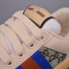 sy_no_B56EA75B25920C97684123EAD525ACA8_6 Gucci Screener GG Canvas & Beige Leather Sneaker with Blue/Orange Web Stripe