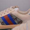 sy_no_B56EA75B25920C97684123EAD525ACA8_7 Gucci Screener GG Canvas & Beige Leather Sneaker with Blue/Orange Web Stripe