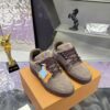 Louis Vuitton LV Trainer Maxi Grey Brown Suede Sneakers