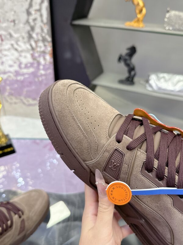 Louis Vuitton LV Trainer Maxi Grey Brown Suede Sneakers