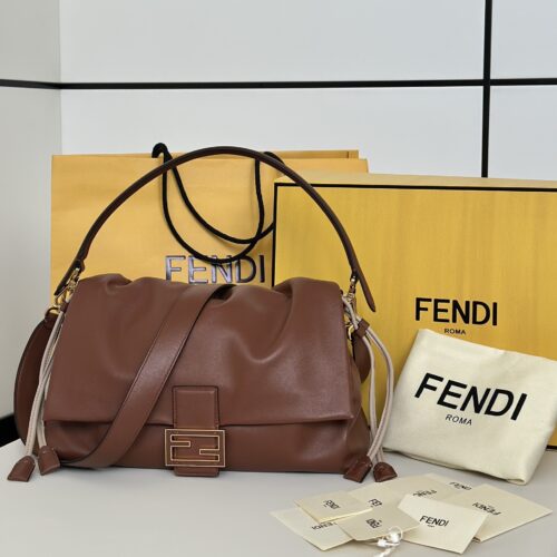 Fendi Mamma Baguette Large Shoulder Bag – Brown