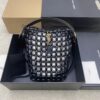 sy_no_B7A2B8A6C4749E53B8FFBFF11E4306B3_0 YSL Black Wood Bead Woven Bucket Bag