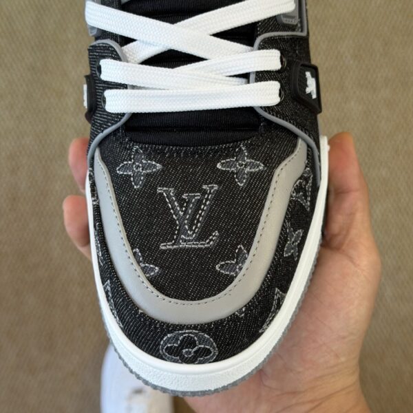 sy_no_B7B3291106255DAD028CD6A8EE1379E0_6 Louis Vuitton LV Trainer Black/Grey Monogram Denim Retro Sneakers