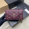 YSL Becky Quilted Chain Bag – Burgundy & Gold