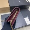 YSL Becky Quilted Chain Bag – Burgundy & Gold