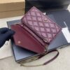 YSL Becky Quilted Chain Bag – Burgundy & Gold