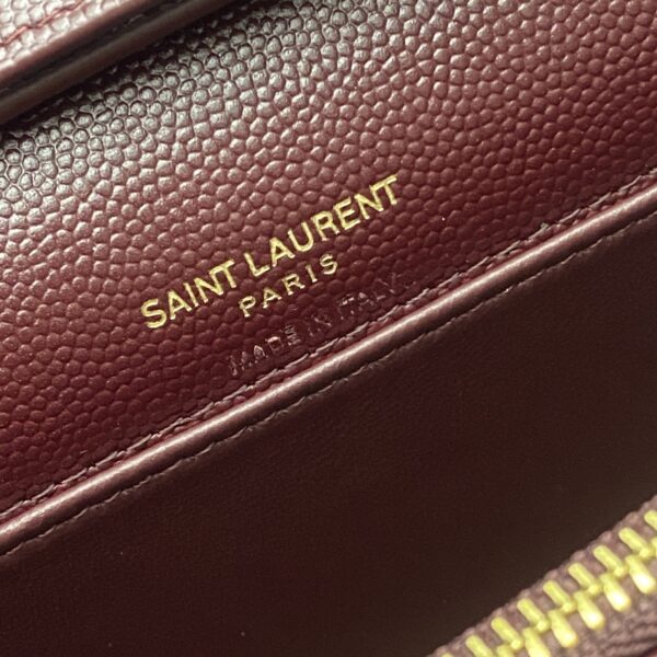 YSL Becky Quilted Chain Bag – Burgundy & Gold