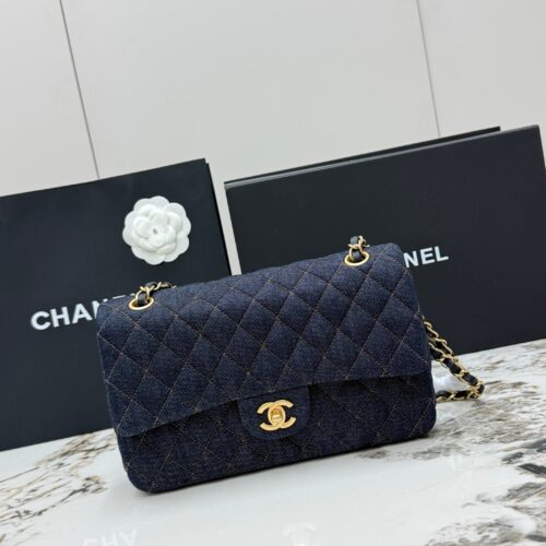 sy_no_B9024B6BA4AF81B96EB68D12BF2A4703_0 Chanel Classic Flap CF – Blue Quilted Denim with Gold Hardware (Medium 25 cm)