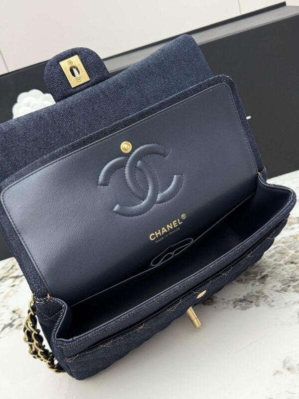 sy_no_B9024B6BA4AF81B96EB68D12BF2A4703_6 Chanel Classic Flap CF – Blue Quilted Denim with Gold Hardware (Medium 25 cm)