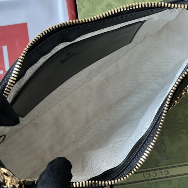 Matelassé Leather Handbag – Black