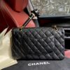 sy_no_BA3037C3101F840EB2D3087C853D4CA8_2 Chanel Classic CF 1112 shoulder bag featuring a chain strap and lock closure, crafted from premium imported caviar-grained calfskin.