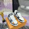 Louis Vuitton LV Trainer Washed Black Denim & White Leather Retro Sneakers