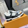 Louis Vuitton LV Trainer Washed Black Denim & White Leather Retro Sneakers