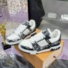 Louis Vuitton LV Trainer Washed Black Denim & White Leather Retro Sneakers