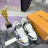 Louis Vuitton LV Trainer Washed Black Denim & White Leather Retro Sneakers