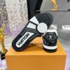 Louis Vuitton LV Trainer Washed Black Denim & White Leather Retro Sneakers