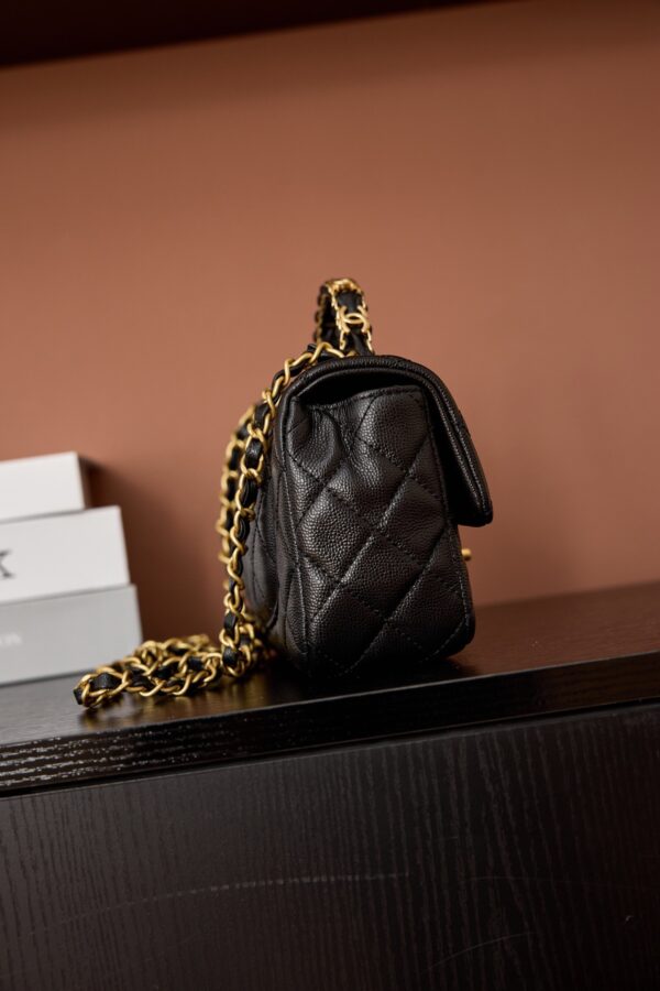 sy_no_BCC8C75D562088C13527733338E35972_1 Chanel Black & Gold Caviar Leather CF Mini 25 Bag (Shoulder, Handheld, and Crossbody)