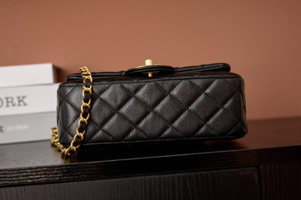 sy_no_BCC8C75D562088C13527733338E35972_3 Chanel Black & Gold Caviar Leather CF Mini 25 Bag (Shoulder, Handheld, and Crossbody)