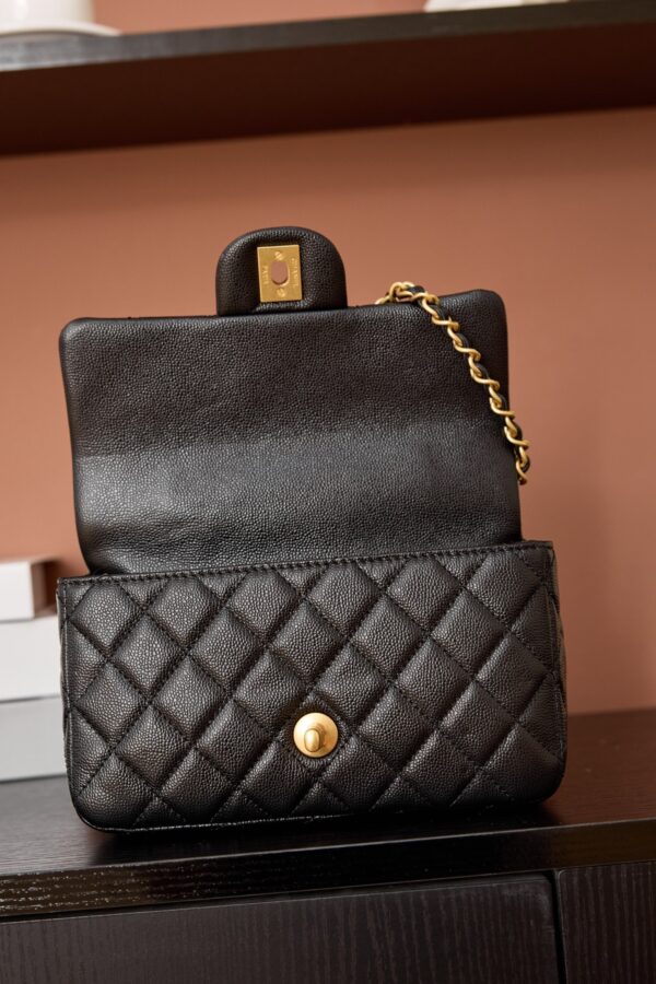 sy_no_BCC8C75D562088C13527733338E35972_4 Chanel Black & Gold Caviar Leather CF Mini 25 Bag (Shoulder, Handheld, and Crossbody)
