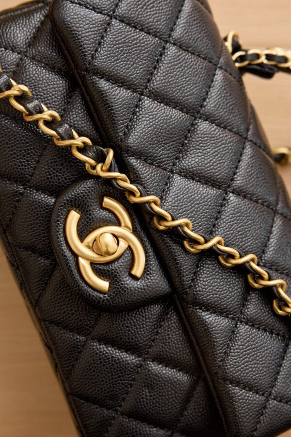 sy_no_BCC8C75D562088C13527733338E35972_6 Chanel Black & Gold Caviar Leather CF Mini 25 Bag (Shoulder, Handheld, and Crossbody)