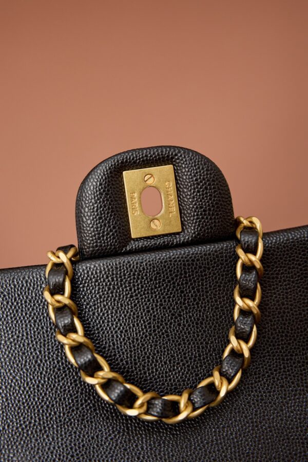 sy_no_BCC8C75D562088C13527733338E35972_7 Chanel Black & Gold Caviar Leather CF Mini 25 Bag (Shoulder, Handheld, and Crossbody)
