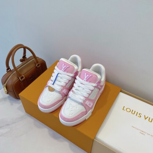 sy_no_BD12937167FECF63BE377FF89075401B_0 Louis Vuitton LV Trainer Sakura Pink & White Sneakers