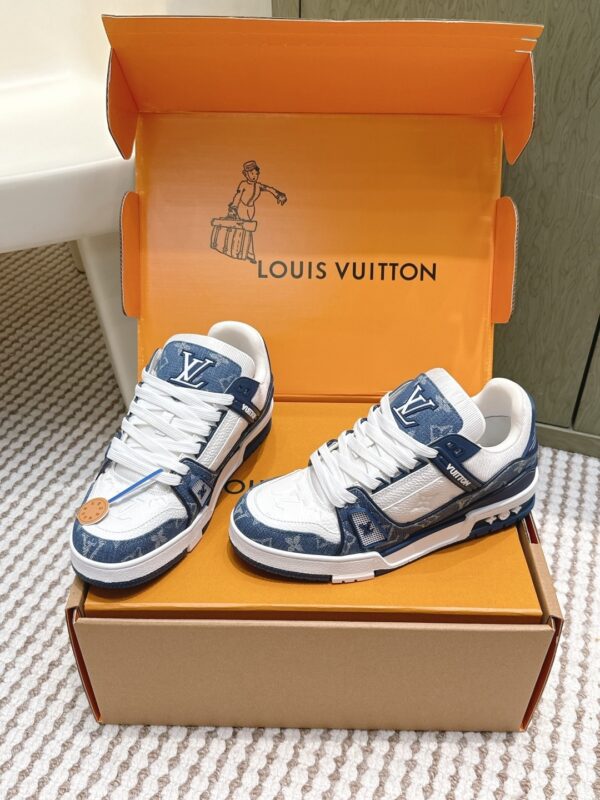 sy_no_BD1B886A1DCA74A26220FB7ED0EE9079_1 Louis Vuitton LV Trainer Maxi / LV Skate Blue & White Monogram Denim Sneakers