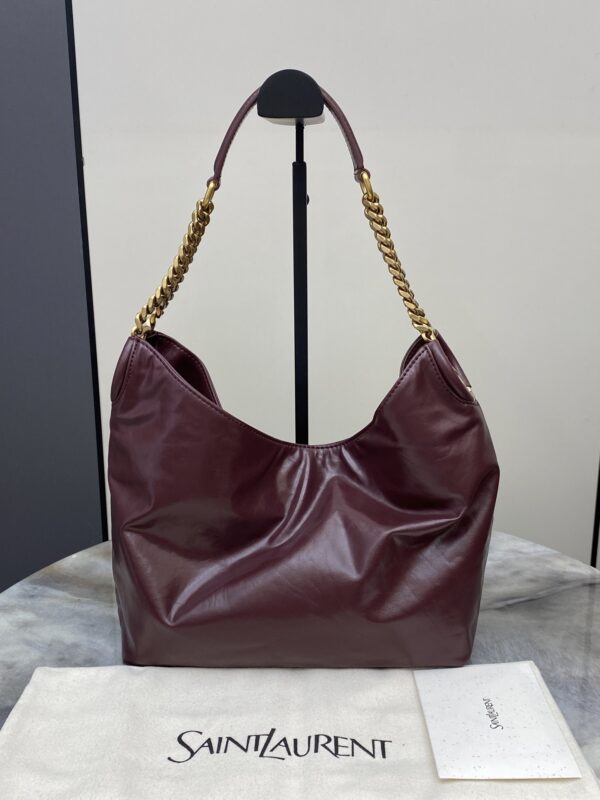 sy_no_BF94BAB04400D403BD58F4F8E98C02A4_1 YSL Oil-Waxed Leather Hobo Bag – Burgundy & Gold