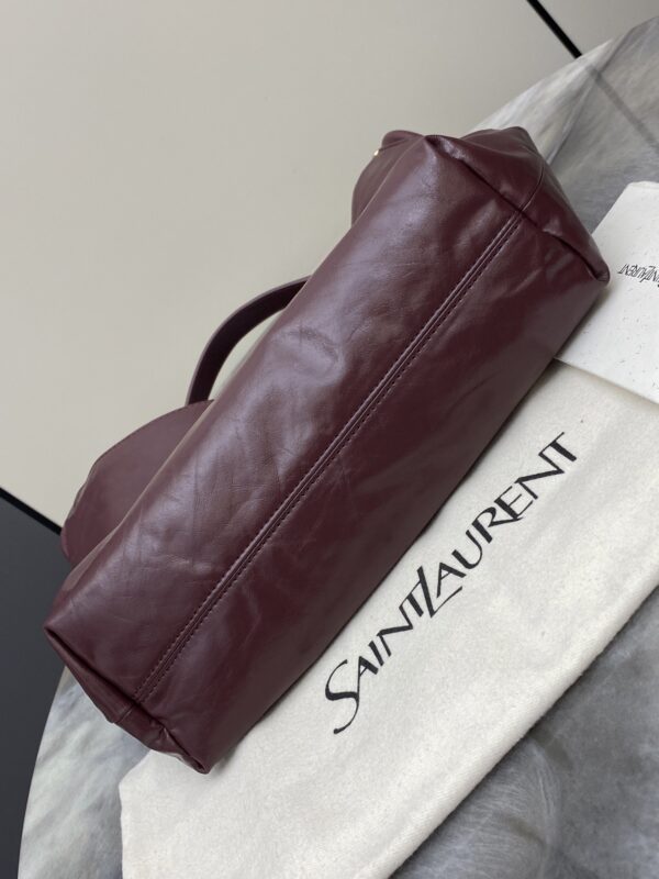sy_no_BF94BAB04400D403BD58F4F8E98C02A4_3 YSL Oil-Waxed Leather Hobo Bag – Burgundy & Gold