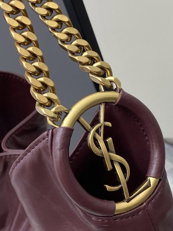 sy_no_BF94BAB04400D403BD58F4F8E98C02A4_4 YSL Oil-Waxed Leather Hobo Bag – Burgundy & Gold