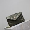 YSL Loulou Puffer Mini Double-Chain Bag – Olive Green Lambskin