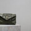 YSL Loulou Puffer Mini Double-Chain Bag – Olive Green Lambskin