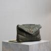 YSL Loulou Puffer Mini Double-Chain Bag – Olive Green Lambskin