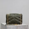 YSL Loulou Puffer Mini Double-Chain Bag – Olive Green Lambskin